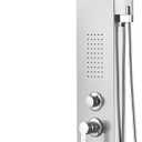 VEVOR Shower Panel System, 5 Shower Modes, LED Shower Panel Tower, Rainfall, Waterfall, 2 Body Massage Jets, Tub Spout, Handheld Shower Head with 59" Hose, Stainless Steel Wall-Mounted Shower Set