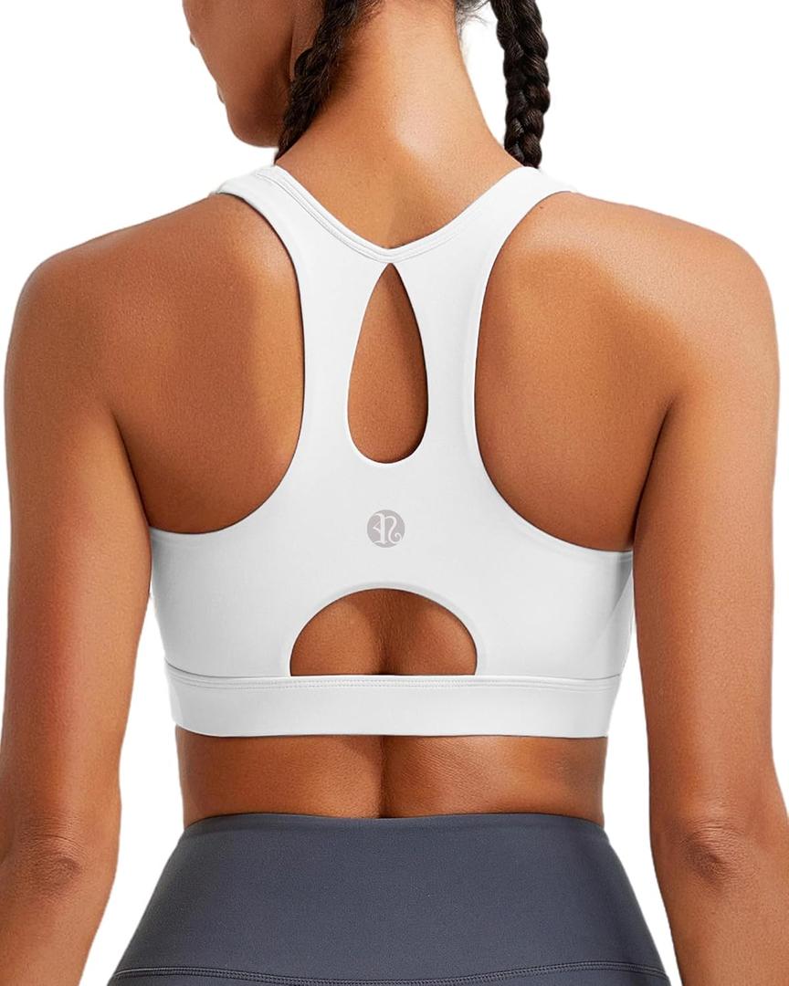 RUNNING GIRL Sports Bras for Women High Support,Racerback Molded Cup Sports Bra with Sewn in Pads Workout Running Bra (XX-Large)