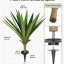 Velener Artificial Agave Plants Outdoor with Ground Spike, Set of 2 UV Resistant Fake Plants, Large Realistic Faux Succulents Plants for Indoor Outdoor Front Porch Garden-22 Inches