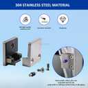 Glass Clamp4PCS Adjustable Glass Shelf Bracket, 1/3 "-1/2 " 304 Stainless Steel Glass Clamps, Glass Clamp Bracket is Suitable for Railing, Stairs, Glass Wall, All Kinds of Glass (Silver-4pcs)