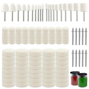 122Pcs Polishing Buffing Wheel Kit for Dremel and 2Pcs Polishing Compound 10Pcs 1/8" Shank for Dremel Buffing Wheels