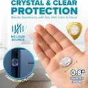 Strongest Wall Door Handle Stopper Set. 12 Pieces of Clear Rubber Door Knob, Round Wall Shield Cushion. Quiet Wall Protector for Door Handle. Guard Door Bumper Wall Protector Silencer - Self Adhesive