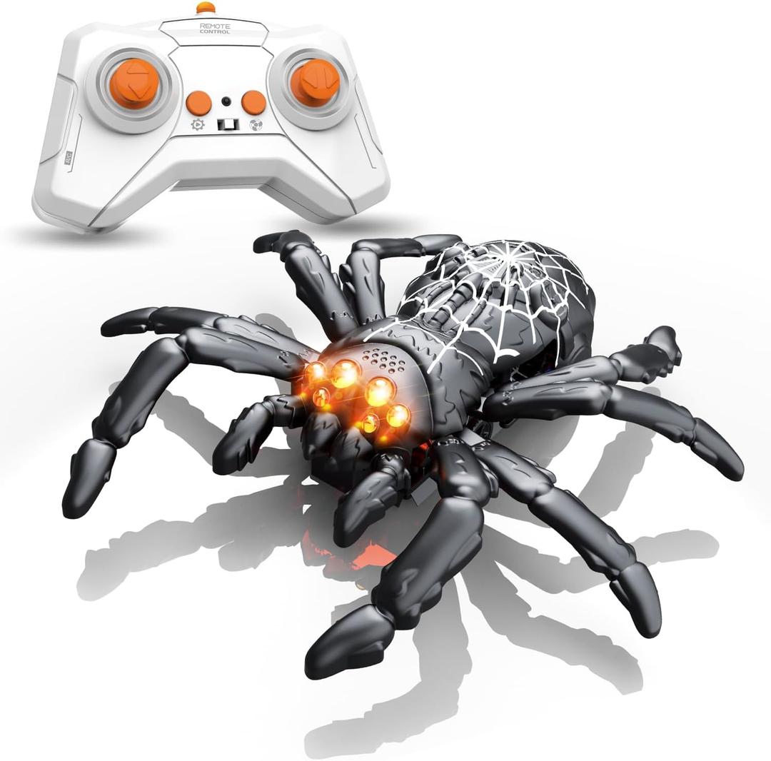 Wall Climbing Gecko Spiders,Realistic Lizard Wall Climbing Toy,Rechargeable Remote Control Robot Kids Toys,Dual Mode Floor & Wall Driving,Christmas Birthday Gift for Boys Girls Ages 3+ (Black)