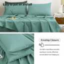 TUMEI 100% Linen Bed Pillow Cases Queen Size(25.98"20.08") - Set of 2 Linen Standard Pillow Covers Washed Solid Color Natural Flax Soft Breathable, Ocean Blue Queen