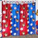 2 Pack Baseball Tinsel Foil Fringe Curtains Backdrop Party Decorations, Blue and White Red Door Streamers Banner Sports Themed Birthday Party Decor Supplies for Boys Favor