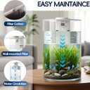 3 Gallon Self Cleaning Fish Tank, Aquarium Starter Kit for Betta, Shrimp & Small Fish, Nano Aquarium with Filter and Light (17 Color Choices),360 View for Small Fish, for Home, Office Best Gifts