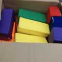 Toddler Foam Buliding Blocks - 12 Piece Fabric Covered 9x4x3inch Stacking Block Sets - Colourful Soft Play Set for Kids Idea for Building and Throwing Fun