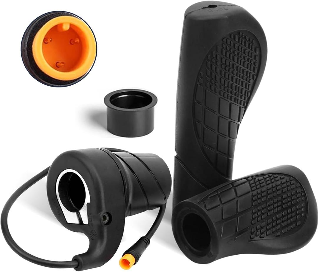 FT76x Half Twist Throttle, Half Twist Waterproof Grip, Electric Bicycle Throttle Handle 12V/ 24V/ 36V/ 48V/ 60V/ 72V for Ebike MTB Conversion Kit