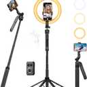 Vlogging Kit for iPhone Tripod with Ring Light 10", Smart Auto Face Tracking Tripod with Remote Control, One-Key Auto-Deploy, Phone Holder for Video Recording, Live Streaming