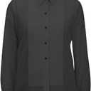 Chef Code Women's Tuxedo Shirt with 1/4" Pleats and Point Collar (Black) XL
