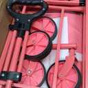 Collapsible Wagon Cart, 380LBS Heavy Duty Utility Wagons with All-Terrain Wheels, Foldable Grocery Carts for Gardening, Shopping, Beach, Camping,Pink