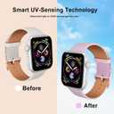 2 x 2PCS Outdoor Smart UV-Sensing Technology Sports Band Compatible with Apple Watch Band 38mm 40mm 41mm 42mm 44mm 45mm 49mm 46mm,Outdoor UV Detector Soft Waterproof Band with iWatch Series 10 9 Ultra 8 7 6 5 4 3 2 1 SE for Women and Men