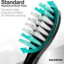 AquaSonic Standard Replacement Brush Heads | ADA Accepted | for Normal & Sensitive Teeth | Compatible with Many AquaSonic Toothbrush Handles (8 Pack Black)