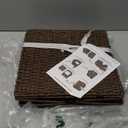 UBBCARE 2 Pack Wicker Basket, 13×13 Storage Cubes with Label, Foldable Cube Storage Bin with Handle, Square Storage Basket for Shelves, Woven Paper Rope Basket for Organizing, Brown