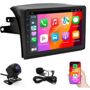 4+64G Car Radio for Toyota Sienna 2004 2005 2006 2007 2008 2009 2010, 9" IPS HD Touch Screen Stereo with Wireless CarPlay & Android Auto/Bluetooth/WiFi/GPS/FM/SWC/Backup Camera