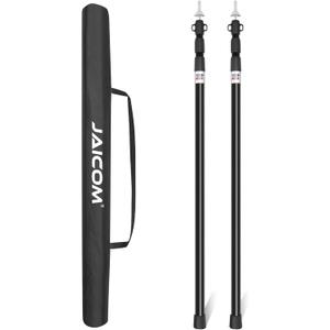 Adjustable Tarp Poles, Tent Poles for Camping, Set of 2, 7'6" Telescoping Poles for Tarp, Shelter, Canopy, Tent, Awning, Hiking, Hammock Rain Fly