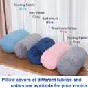 1 MIDDLE ONE Round Cylinder Bolster Pillow with Removable Velvet Cover, Tube Roll Cervical Pillow for Head, Neck, Back and Legs Support, 13"x 6", Blue