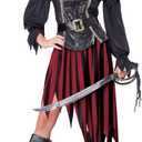 California Costumes Queen of the High Seas Women's Costume, Medium, Black/Red