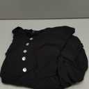 R.Vivimos Maxi Dress for Women Long Sleeve V Neck Drawstring Button Up Casual Split Flowy Dress (Medium, Black)