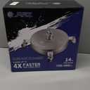 janz 14" Pressure Washer Surface Cleaner with 4 Wheels, Stainless Steel Housing, 1/4" Quick Plug, 2 Extension Wands, 2 Replacement Nozzles and 3 Spray Nozzles, 4000 PSI