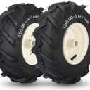 GICOOL 13x5.00-6" Tiller Tire and Wheel, 1" Axle Size, 3-1/8" Centered Hub, 13x5-6 Super Lug Tractor & Trencher Tire Replacement