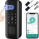 Smart Keyless Entry Door Lock with Fingerprint & Touchscreen Keypad, Auto Lock, Bluetooth Control (Black)