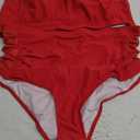 American Trends Womens Plus Size Bikini Two Piece Swimsuits Tummy Control Bathing Suits High Waisted Bikini Swimwear (Red) 
16 Plus