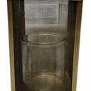 10 in Metal Candleholder Glass, Gold