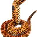 Stuffed Cobra Snake Animal Plush Toy 44 Inches Realistic Long Qamra The Queen Cobra Animal Stuffed Plushies Naja Nivea Cape Cobra Python Stuff Dolls Gift for Children Kids Boys Girls, 44Inches
