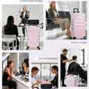 Costravio 5 in 1 Rolling Makeup Case on Wheels Large Cosmetology Case Organizer Beauty Cosmetic Train Case Travel Nail Cart for Make-up Studio Hair Salon, Pink Rhinestone