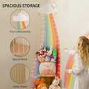 PUTSKA Corner Stuffed Animal Storage Organizer - Stuffed Animal Holder, Stuffy Storage, Space-Saving Plushies and Toy Corner Organizer for Kids Room (Rainbow)