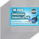 10 Packs Swedish Dishcloths for Kitchen, Reusable Paper Towels Compostable Swedish Dish Clothes for Kitchen and Household Use (Grey)