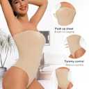 Strapless Shapewear Bodysuit Tummy Control Body Suits for women Seamless Thong Shapewear Tummy Control Beige L