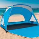 Beach Tent, Portable Sun Shelter for 2/3/4/6-8 Person with UPF 50+ UV Protection, Easy Setup Waterproof Beach Shade Canopy Cabana for Family Outdoor and Picnics, Fishing with Carrying Bag (Blue)