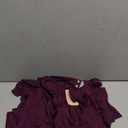 FeelinGirl Long Sleeve Bodysuit for Women Sexy Mesh V Neck Body Suits Thong Corset Top Going Out Outfits for Party (Large, Purple)