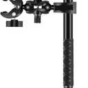 PU496B Motorcycle Double Clamp Mount Kit, Handlebar Mount 59 Inch Selfie Stick Kit Aluminum Alloy Adjustable Stable Clamp for Bike, Cycling, Action Cameras