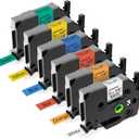 Anycolor Replace for Brother Label Maker Tape TZe TZ Tape 12mm 0.47 Laminated Color P Touch Label Tape for Brother PT-D210 PT-H110 PT-D220 PT-D610BT PT-D600, White/Orange/Red/Blue/Yellow/Green, 6-Pack