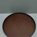 Extra Large Round Solid Wood Serving Tray, Classic Tea Coffee Table Wooden Decorative Ottoman Tray Server for Breakfast in Bed Snack Food Kitchen Party Bar, Raised Edge (19.7inch/50cm) Walnut