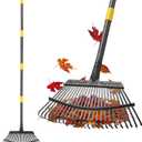 Rake, Gardening Rakes for Leaves Lawns Heavy Duty, 79 in Leaf Rake with 25 Clog-Free Tines, 18.5 Wide Large Head, Metal Garden Tools for Yard Quick Cleanup Garss, Debris, Detachable for Camping