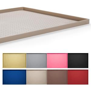 Hubulk Dog Feeding Mat,100% Waterproof Food Grade Silicone Pet Food and Water Bowl Placemat,Dishwasher, High Raised Edge to Prevent Spills,Nonslip Tray to Stop Messes on Floor28"x18"x0.8", Taupe