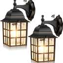 Dusk to Dawn Outdoor Wall Light Fixture, Waterproof Exterior Wall Lantern Porch Light with Photocell Sensor, Modern Bronze Outside Wall Sconce with E26 Socket for House Garage, 2-Pack