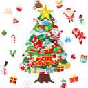 MECARE Felt Christmas Tree for Toddlers, 3.5ft DIY Wall-Mounted Xmas Tree with 50 Ornaments, Fun Christmas Decoration for Kids, Wall Hanging Holiday Tree for Toddlers