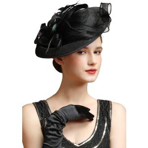 Fascinator Feather Tea Party Pillbox Derby Hat Cocktail Wedding Bridal Fascinators Headband for Women