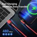 3Pack 90 Degree Lightning Cable, iPhone Charger Cable 6ft, [Apple MFi Certified] Long Cable Fast Charging Cord Compatible for iPhone 14/13/12/11/Pro/Max/Mini/X/Plus/8/7/6/Plus - Red