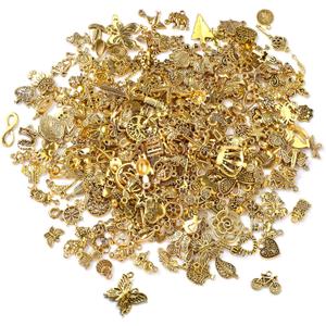 SANNIX 350Pcs Antique Gold Charms Bulk Lots Jewelry Making Charms Assorted Pendants for DIY Necklace Bracelet Earring Making and Crafting