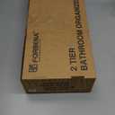 Forbena 2 Tier Bathroom Counter Organizer, White and Grey Coffee Bar Organizer for Countertop, Wood Shelf Tray for Vanity Makeup Storage, Small Kitchen Sink Top Organizers for Coffee Bar Station