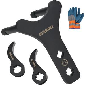 Lower Control Arm Prying Tool with Two Pry Bar Wrench Adaptor Head, Suspension Specialty Arm Lever Bushing Tool, Ratchet Pry Bar Attachment, Compatible with 1/2" Drive Extension Breaker Bar