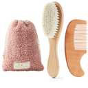 MYZI Baby Hair Brush Set – Soft Baby Brush Set for Newborns, Baby Comb and Brush Set Girl and Boy, Toddler Hair Brush and Toddler Comb - Baby Gift Set