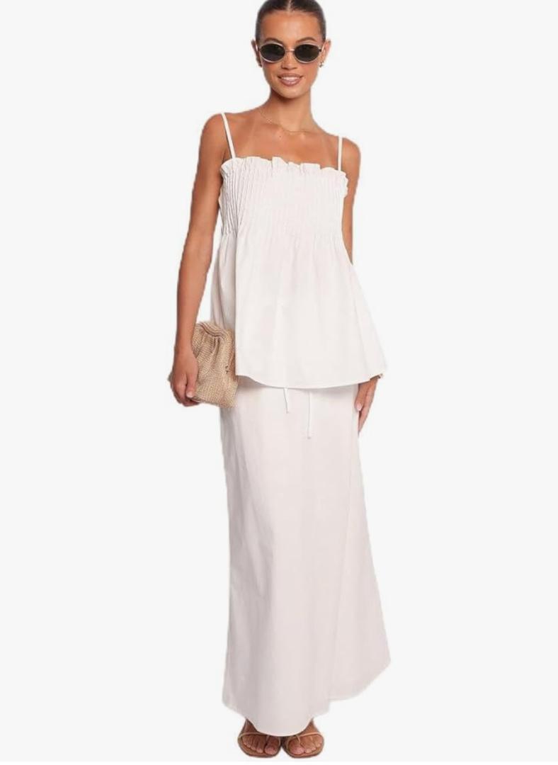 Petal & Pup Women's Carson-Pleated-top-White Size large