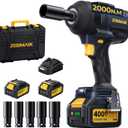 JESIMAIK Cordless Impact Wrench, 1475Ft-lbs (2000N.m) 1/2" Brushless High Torque Impact Wrench with 24.0Ah Batteries, Impact Gun with 4 Impact Modes & 5 Sockets for Truck RV Car Heavy Construction